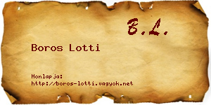 Boros Lotti névjegykártya