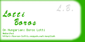 lotti boros business card